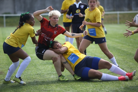  After two weeks of touring together, the rugbywomen of Sao Paulo and Pantin are living the last moments of their adventure before the Brazilian women leave for Sao Paulo. The try from the other side of the world is a sporting, social and solidarity project that brought together young rugbywomen from the Rugby Para Todos club from one of the largest Favelas in Sao-Paulo (Brazil) and the Olympique de Pantin in Seine-Saint-Denis (France) for a two-week tour on French rugby courts. Pantin, France.  July 06, 2019.?Apr?s deux semaines de tourn?e ensemble les rugbywomen de Sao Paulo et de Pantin vivent les derniers instants de leur aventure avant que les br?siliennes ne repartent chez elles ? Sao Paulo. L'essai du bout du monde, est un projet sportif, social et solidaire qui a r?uni des jeunes rugbywomen du club de Rugby Para Todos issu de l'une des plus grandes Favelas de Sao-Paulo (Br?sil) et de l'Olympique de Pantin en Seine-Saint-Denis (France) pour une tourn?e des deux semaines sur les terrains fran?ais. Pantin, France. 06 juillet, 2019.