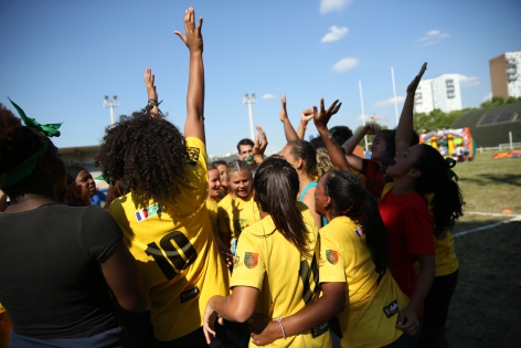  After two weeks of touring together, the rugbywomen of Sao Paulo and Pantin are living the last moments of their adventure before the Brazilian women leave for Sao Paulo. The try from the other side of the world is a sporting, social and solidarity project that brought together young rugbywomen from the Rugby Para Todos club from one of the largest Favelas in Sao-Paulo (Brazil) and the Olympique de Pantin in Seine-Saint-Denis (France) for a two-week tour on French rugby courts. Pantin, France.  July 06, 2019.?Apr?s deux semaines de tourn?e ensemble les rugbywomen de Sao Paulo et de Pantin vivent les derniers instants de leur aventure avant que les br?siliennes ne repartent chez elles ? Sao Paulo. L'essai du bout du monde, est un projet sportif, social et solidaire qui a r?uni des jeunes rugbywomen du club de Rugby Para Todos issu de l'une des plus grandes Favelas de Sao-Paulo (Br?sil) et de l'Olympique de Pantin en Seine-Saint-Denis (France) pour une tourn?e des deux semaines sur les terrains fran?ais. Pantin, France. 06 juillet, 2019., 2019.